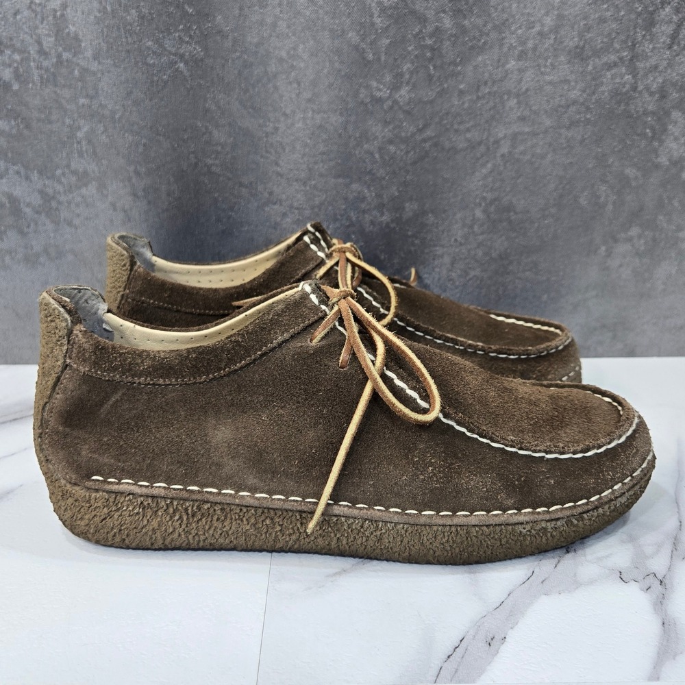 SeaVees 10/61 Oxford Suede Shoes Mens 9 Brown Smoke Moc Toe Crepe Wrapped Heel